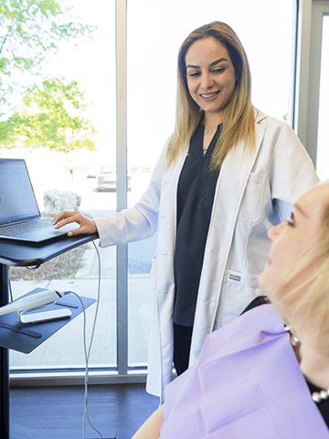 Calming, comfortable dental chair designed for patient relaxation at Lux Dentistry