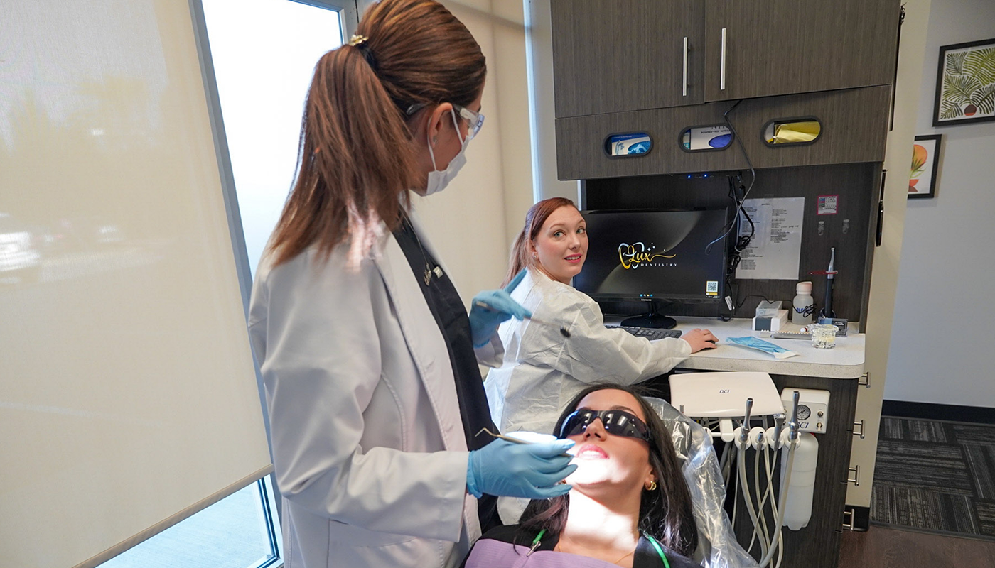 Tooth-colored dental filling at Lux Dentistry in Alpharetta, GA